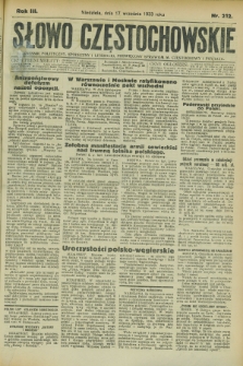 Słowo Częstochowskie : dziennik polityczny, społeczny i literacki, poświęcony sprawom miasta Częstochowy i powiatu. R.3, nr 212 (17 września 1933)