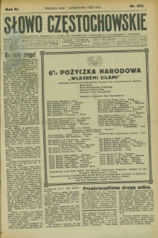Słowo Częstochowskie : dziennik polityczny, społeczny i literacki, poświęcony sprawom miasta Częstochowy i powiatu. R.3, nr 224 (1 października 1933)