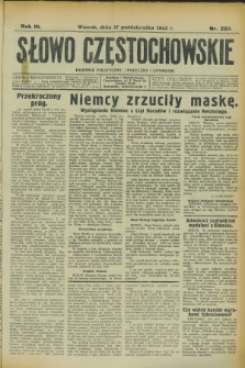 Słowo Częstochowskie : dziennik polityczny, społeczny i literacki. R.3, nr 237 (17 października 1933)