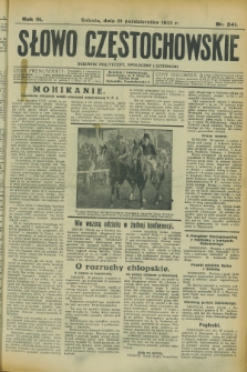 Słowo Częstochowskie : dziennik polityczny, społeczny i literacki. R.3, nr 241 (21 października 1933)