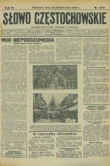 Słowo Częstochowskie : dziennik polityczny, społeczny i literacki. R.3, nr 242 (22 października 1933)