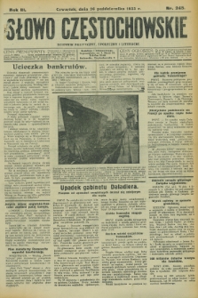 Słowo Częstochowskie : dziennik polityczny, społeczny i literacki. R.3, nr 245 (26 października 1933)