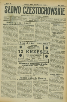 Słowo Częstochowskie : dziennik polityczny, społeczny i literacki. R.3, nr 252 (4 listopada 1933)