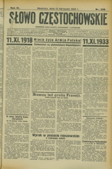 Słowo Częstochowskie : dziennik polityczny, społeczny i literacki. R.3, nr 259 (12 listopada 1933)