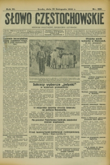 Słowo Częstochowskie : dziennik polityczny, społeczny i literacki. R.3, nr 261 (15 listopada 1933)