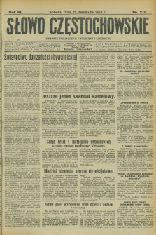 Słowo Częstochowskie : dziennik polityczny, społeczny i literacki. R.3, nr 270 (25 listopada 1933)