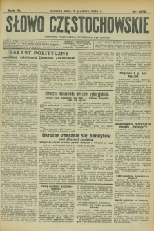 Słowo Częstochowskie : dziennik polityczny, społeczny i literacki. R.3, nr 276 (2 grudnia 1933)