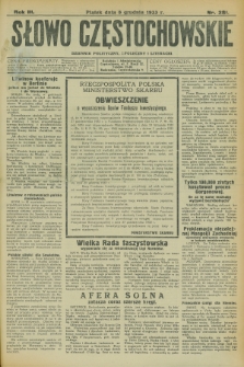 Słowo Częstochowskie : dziennik polityczny, społeczny i literacki. R.3, nr 281 (8 grudnia 1933)