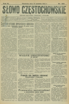 Słowo Częstochowskie : dziennik polityczny, społeczny i literacki. R.3, nr 282 (10 grudnia 1933)