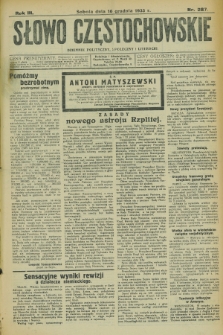 Słowo Częstochowskie : dziennik polityczny, społeczny i literacki. R.3, nr 287 (16 grudnia 1933)