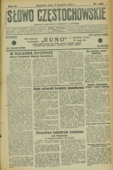 Słowo Częstochowskie : dziennik polityczny, społeczny i literacki. R.3, nr 288 (17 grudnia 1933)