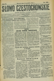 Słowo Częstochowskie : dziennik polityczny, społeczny i literacki. R.3, nr 289 (19 grudnia 1933)