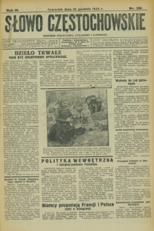Słowo Częstochowskie : dziennik polityczny, społeczny i literacki. R.3, nr 291 (21 grudnia 1933)