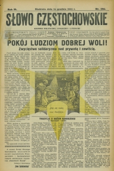 Słowo Częstochowskie : dziennik polityczny, społeczny i literacki. R.3, nr 294 (24 grudnia 1933)