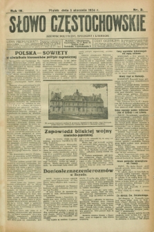 Słowo Częstochowskie : dziennik polityczny, społeczny i literacki. R.4, nr 3 (5 stycznia 1934)