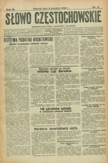 Słowo Częstochowskie : dziennik polityczny, społeczny i literacki. R.4, nr 5 (9 stycznia 1934)