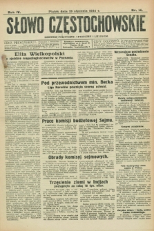 Słowo Częstochowskie : dziennik polityczny, społeczny i literacki. R.4, nr 14 (19 stycznia 1934)