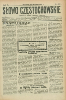 Słowo Częstochowskie : dziennik polityczny, społeczny i literacki. R.4, nr 27 (4 lutego 1934)