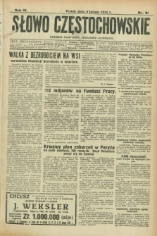 Słowo Częstochowskie : dziennik polityczny, społeczny i literacki. R.4, nr 31 (9 lutego 1934)