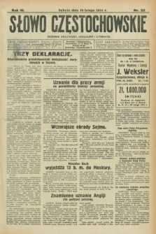 Słowo Częstochowskie : dziennik polityczny, społeczny i literacki. R.4, nr 32 (10 lutego 1934)
