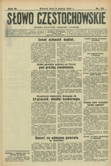 Słowo Częstochowskie : dziennik polityczny, społeczny i literacki. R.4, nr 52 (6 marca 1934)