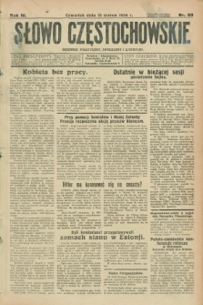 Słowo Częstochowskie : dziennik polityczny, społeczny i literacki. R.4, nr 60 (15 marca 1934)