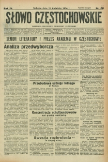 Słowo Częstochowskie : dziennik polityczny, społeczny i literacki. R.4, nr 90 (21 kwietnia 1934)