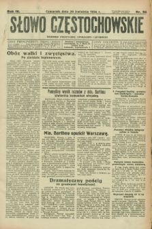 Słowo Częstochowskie : dziennik polityczny, społeczny i literacki. R.4, nr 94 (26 kwietnia 1934)