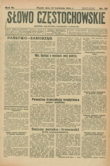 Słowo Częstochowskie : dziennik polityczny, społeczny i literacki. R.4, nr 95 (27 kwietnia 1934)