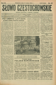 Słowo Częstochowskie : dziennik polityczny, społeczny i literacki. R.4, nr 107 (13 maja 1934)