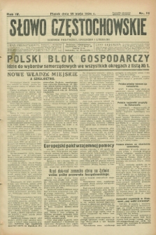 Słowo Częstochowskie : dziennik polityczny, społeczny i literacki. R.4, nr 111 (18 maja 1934)