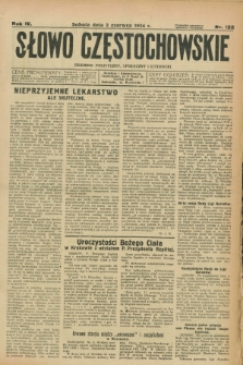 Słowo Częstochowskie : dziennik polityczny, społeczny i literacki. R.4, nr 122 (2 czerwca 1934)