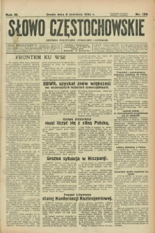 Słowo Częstochowskie : dziennik polityczny, społeczny i literacki. R.4, nr 125 (6 czerwca 1934)