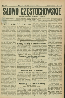 Słowo Częstochowskie : dziennik polityczny, społeczny i literacki. R.4, nr 142 (26 czerwca 1934)