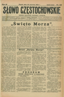 Słowo Częstochowskie : dziennik polityczny, społeczny i literacki. R.4, nr 145 (29 czerwca 1934)
