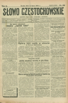 Słowo Częstochowskie : dziennik polityczny, społeczny i literacki. R.4, nr 154 (11 lipca 1934)
