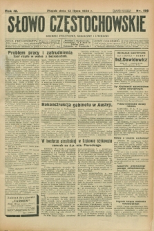 Słowo Częstochowskie : dziennik polityczny, społeczny i literacki. R.4, nr 156 (13 lipca 1934)