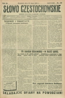 Słowo Częstochowskie : dziennik polityczny, społeczny i literacki. R.4, nr 170 (29 lipca 1934)