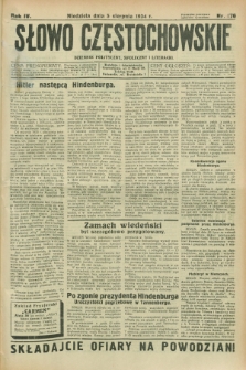 Słowo Częstochowskie : dziennik polityczny, społeczny i literacki. R.4, nr 176 (5 sierpnia 1934)