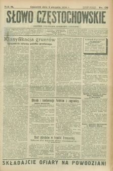 Słowo Częstochowskie : dziennik polityczny, społeczny i literacki. R.4, nr 179 (9 sierpnia 1934)
