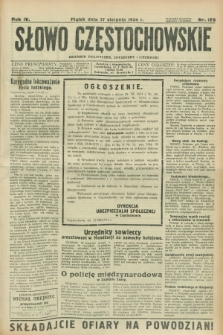 Słowo Częstochowskie : dziennik polityczny, społeczny i literacki. R.4, nr 185 (17 sierpnia 1934)