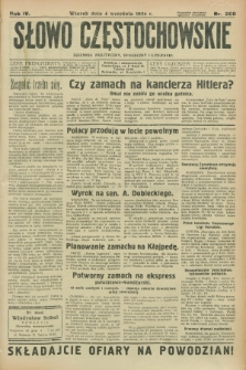 Słowo Częstochowskie : dziennik polityczny, społeczny i literacki. R.4, nr 200 (4 września 1934)