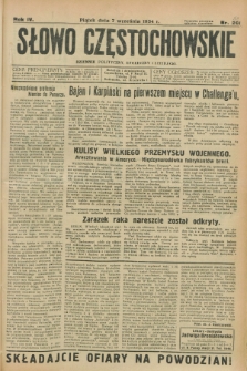 Słowo Częstochowskie : dziennik polityczny, społeczny i literacki. R.4, nr 203 (7 września 1934)