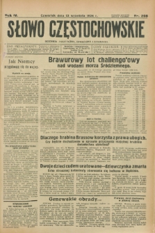 Słowo Częstochowskie : dziennik polityczny, społeczny i literacki. R.4, nr 208 (13 września 1934)