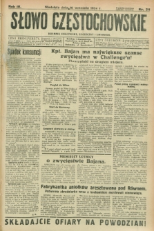 Słowo Częstochowskie : dziennik polityczny, społeczny i literacki. R.4, nr 211 (16 września 1934)