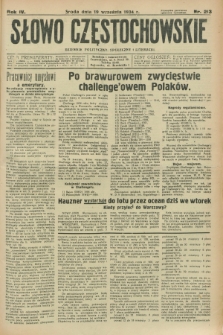 Słowo Częstochowskie : dziennik polityczny, społeczny i literacki. R.4, nr 213 (19 września 1934)
