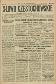 Słowo Częstochowskie : dziennik polityczny, społeczny i literacki. R.4, nr 214 (20 września 1934)