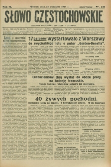 Słowo Częstochowskie : dziennik polityczny, społeczny i literacki. R.4, nr 218 (25 września 1934)