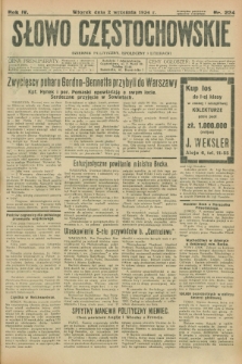 Słowo Częstochowskie : dziennik polityczny, społeczny i literacki. R.4, nr 224 (2 września [i.e. października] 1934)