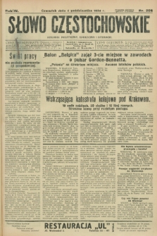 Słowo Częstochowskie : dziennik polityczny, społeczny i literacki. R.4, nr 226 (4 października 1934)